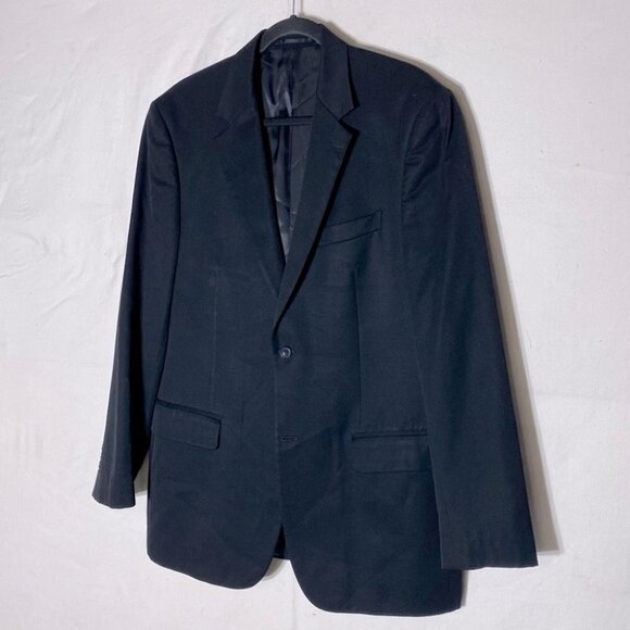 Bellissimo Black Pure New Wool Blazer Suit Jacket 46L - Picture 1 of 8